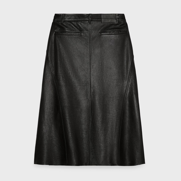 NWT ZARA LEATHER MIDI SKIRT STEVEN MEISEL SIZE S - Picture 2 of 9